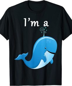 I"m a Whale Shirt Kids Cartoon Blue Whales Tee