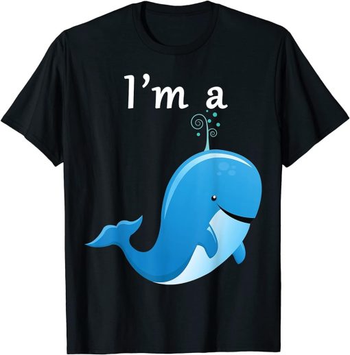 I"m a Whale Shirt Kids Cartoon Blue Whales Tee