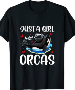 Just A Girl Who Loves Orcas Cute Killer Whales Costume T-Shirt