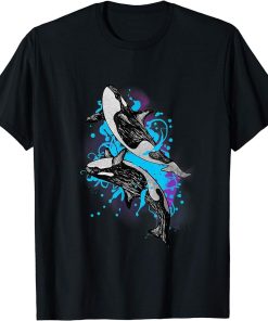 Orca Illustration Cute Ocean Wildlife Killer Whale T-Shirt