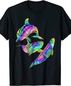 Tie Dye Tribal Orca Killer Whales T-Shirt