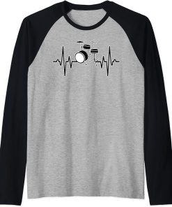 Drum Heartbeat Shirt Orca Music Graphic Tee Plus Size Raglan Baseball Tee