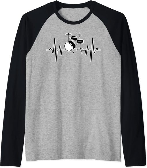 Drum Heartbeat Shirt Orca Music Graphic Tee Plus Size Raglan Baseball Tee