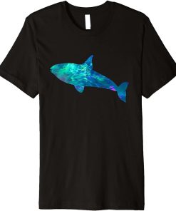 Cyan Blue Violet teal Orca For Animal lover Christmas Premium T-Shirt