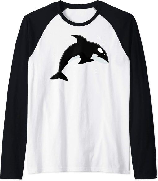 Orca Gifts Killer Whale Raglan Baseball Tee